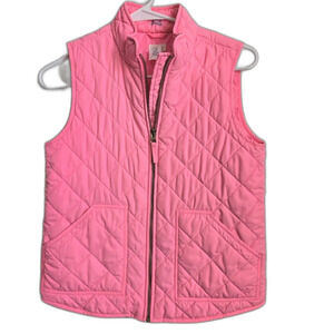 Crewcuts Girls Vest Pink Quilted Full Zip Pockets Sleeveless Jacket Size 12